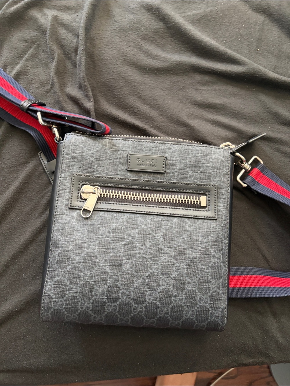 Gucci GG Supreme Messenger with Web Stripe Strap